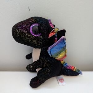 Ty Beanie Boo "Anora" The Black And Rainbow Dragon (6 Inches)